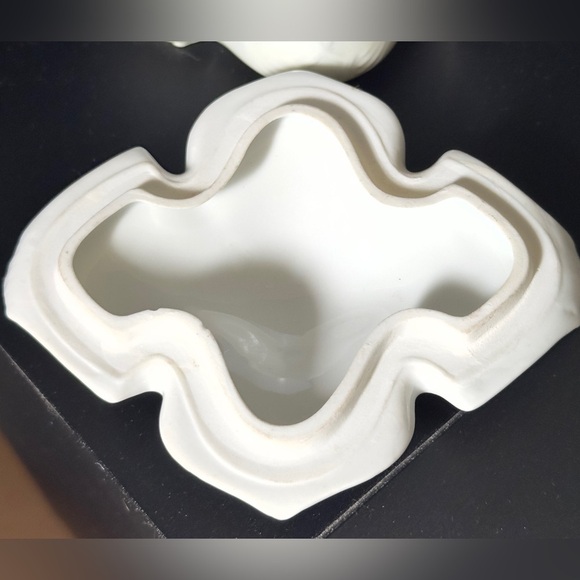 Antique RS Germany Trinket Dish Powder Jar Blue Flowers Hand Painted Signed M.S. - Picture 10 of 15